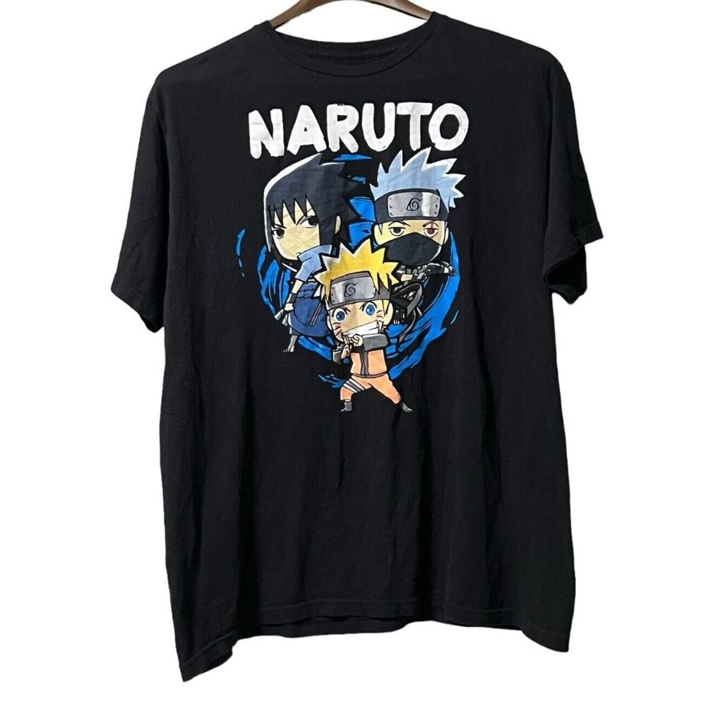 Naruto Shippuden T- Shirt Size XL Kakashi Sasuke Chibi Retro Manga Anime Cartoon